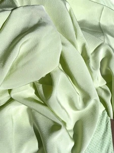 Light Celery Green Faux Silk Fabric Cloque Cloky Clox Textured Bridal Crafts BTY - Picture 1 of 2
