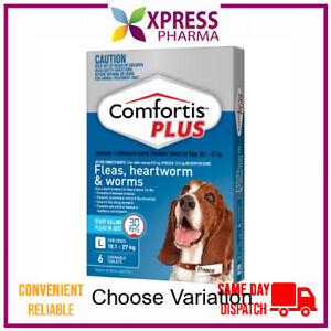 Comfortis Plus Large Dog Flea Allwormer 18.1 to 27 kgs Tablet wormer NEW XPRESS