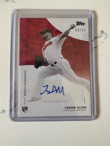 2020 Topps On Demand Rookie Progression Auto Red /10 Logan Allen #2D-A RC CLE - Picture 1 of 2