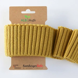 BIO Strickbündchen Cuff Me Cozy Hamburger Liebe [140cm | 7cm] | senfgelb - Bild 1 von 1