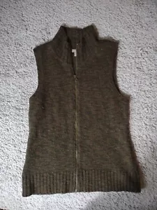 J. Jill Green Women’s Vest Wool Alpaca Blend Full Zip Sweater Sz Small - Picture 1 of 13