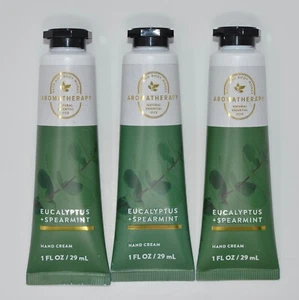 3 BATH BODY WORKS AROMATHERAPY EUCALYPTUS SPEARMINT HAND CREAM LOTION 1OZ TRAVEL - Picture 1 of 6