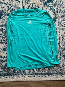 adidas Techfit Long Sleeve Shirt Teal Blue Green Mens Size M / L / XL NWT HI5785 - Picture 1 of 3