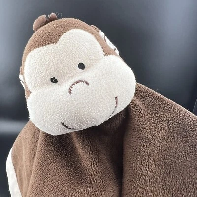 Tiddliwinks Monkey Lovey Baby Plush Security Blanket Brown Stuffed Animal Swirl - Image 1 of 4