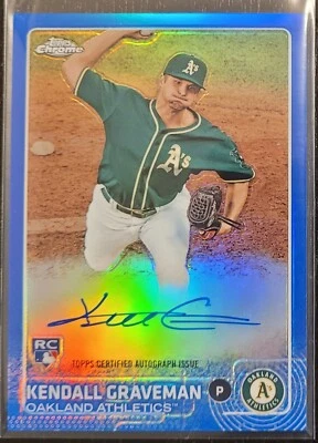 2015 Kendall Graveman Topps Chrome Blue Refractor Auto /150 RC - Image 1 of 2