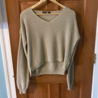 boohoo tall Size S/M Women's Teen Girl Beige Sweater - Image 1 of 4