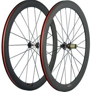 Ruote reclinabili in carbonio opaco 3K bici da strada 50 mm set ruote in carbonio ruota bicicletta - Foto 1 di 10
