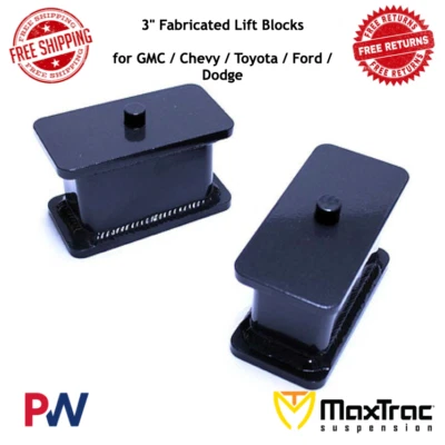MaxTrac 3" Fabricated Lift Blocks for GMC / Chevy / Toyota / Ford / Dodge 810030 - Image 1 of 2