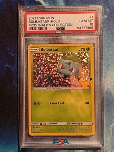 Pokemon Collezione McDonald's 2021 #1 Bulbasaur - Holo PSA 10 GEM MINT - Foto 1 di 1