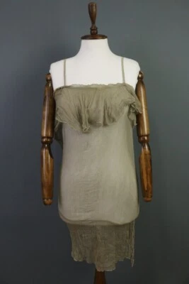 Vestido Camisa Romeo Gigli Marrón Seda Bodycon Ligero Talla S Foto 1 de 4