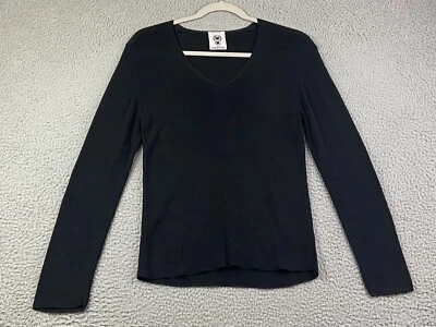 Vestido Suéter Top Valentino S Pequeño 42 IT Negro Viscosa Rayón Tejido Elástico EXCELENTE Foto 1 de 4
