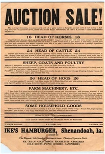 Mordaza publicitaria Ike's Hamburguesa 1893 venta subasta número de teléfono de 3 dígitos - Imagen 1 de 5
