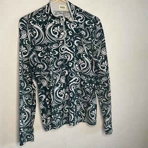 Athleta Quarter Zip Pullover Damen Medium weiß blau Paisley Swirl Activewear - Bild 1 von 8