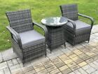 6 Option Rattan Garden Furniture Dining Sets Chairs Dark Grey Mix Outdoor Patio