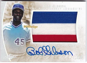 2015 LEAF Q GAME PATCH AUTO: BOB GIBSON #1/5 AUTOGRAPH WORN JERSEY SWATCH HOF - Foto 1 di 1