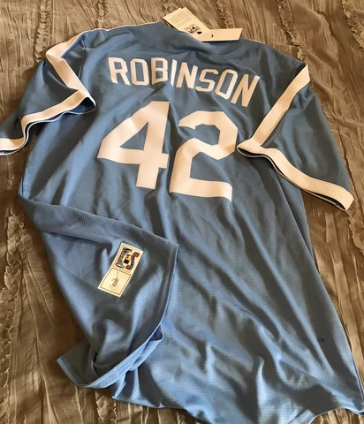 JACKIE ROBINSON Los Angeles Brooklyn DODGERS Cooperstown NIKE Blue XL Jersey NEW Cover