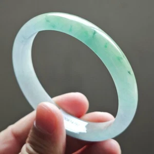 Bracciale Giada Giadeite Ghiacciata Verde Smeraldo 61mm Bracciale Giada Birmania 1907 - Foto 1 di 13