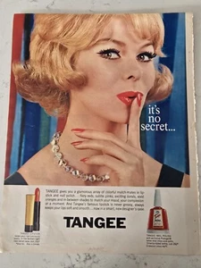 1962 Tangee Lipstick esmalte de uñas cosméticos vintage no es ningún secreto anuncio - Imagen 1 de 1
