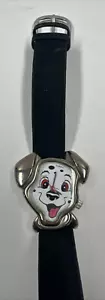 Vintage Disney 101 Dalmation Lucky Dog Wristwatch Timex Leather Band New Battery - Picture 1 of 9