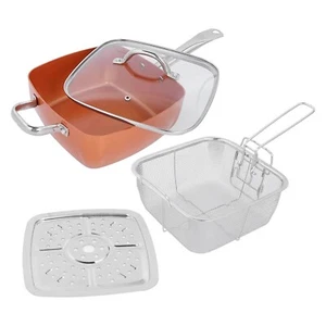 Sartén Antiadherente Cuadrada de Cobre 24 cm Apta Inducción, Gas, Vitro y Horno - Imagen 1 de 9