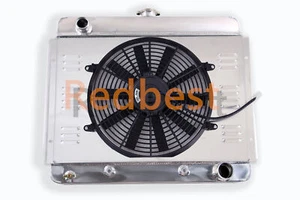 RADIADOR 15"H ALUMINIO 3 FILAS + cubierta + ventilador para Chevy II Nova V8 1962 63 64 65 66 67 - Imagen 1 de 11