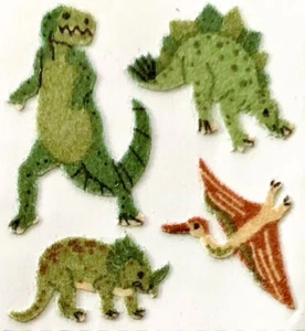 **RARE** Fuzzy DINOSAUR DINOSAURS Sandylion Stickers  *VINTAGE* - Picture 1 of 1