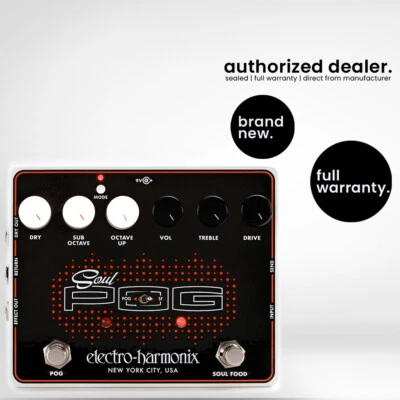 Electro-Harmonix Soul POG Overdrive Octave Effects Pedal | Soul Food & Nano POG - Image 1 of 4