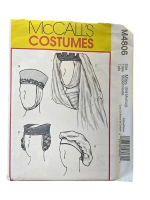 McCalls Sewing Pattern 4806 Medieval Renaissance Hats - Image 1 of 2