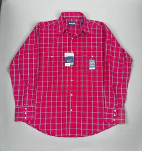 Wrangler Western Pearl Snap Shirt Men's Large Long Sleeve Rodeo Red New - Picture 1 of 15