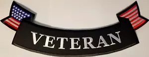 "Rocker "VETERANO"" con bandera de EE. UU. aprox 12 pulgadas de ancho" - Imagen 1 de 2