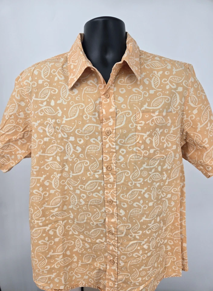 Camisa de Golf Life Is Good Adulto Mediana Naranja Campamento Hawaiano Bolsillo Algodón Hombres Foto 1 de 4