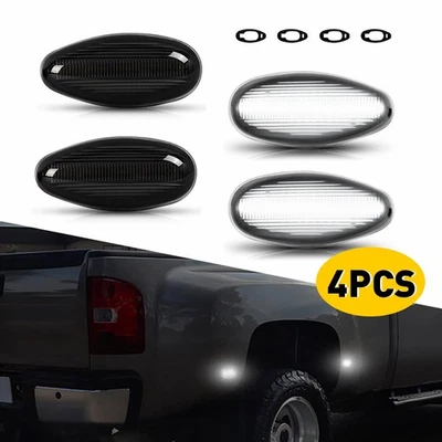 4X For 1999-2014 GMC Sierra 2001-2014 Chevy Silverado LED Side Marker Lights EXR - Image 1 of 4