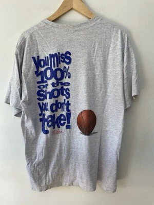 复古 No Fear Sports Gear T 恤 You Miss 100% Of The Shots 单针 XL 码? — 第 1/4 张图片