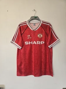 ORIGINAL MAN UTD RARE VINTAGE HOME FOOTBALL SHIRT JERSEY 1990/92 - ADULT XL - Picture 1 of 10
