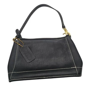 Vintage Y2K Coach 9311 Mini Hand Bag Pouch Black w/ Gold Hardware - Picture 1 of 6