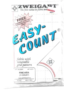 Zweigart Easy-Count Fine Aida Cotton Cloth 18" x 21" Ivory - Picture 1 of 1