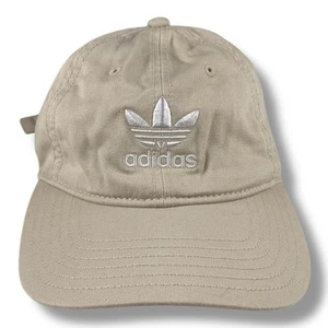 Adidas Hat Cap Strapback Beige Adjustable Adult Embroidered Trefoil Mens - Picture 1 of 6