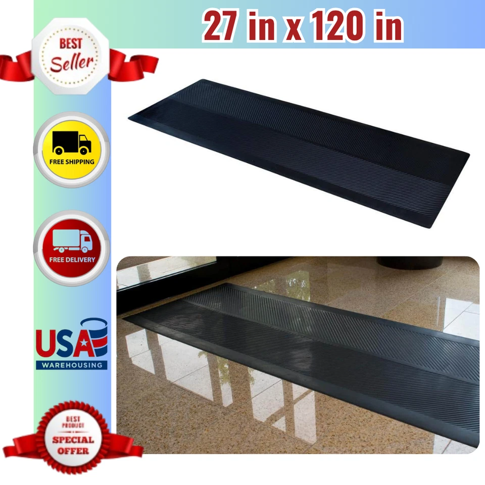 DIMEX ClimaTex Indoor Outdoor Rubber Runner Mat 27" X 10 Black 9a 110 27c