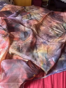 Damenhalstuch Seidenmalerei Handarbeit  90 x 85 cm - Bild 1 von 7