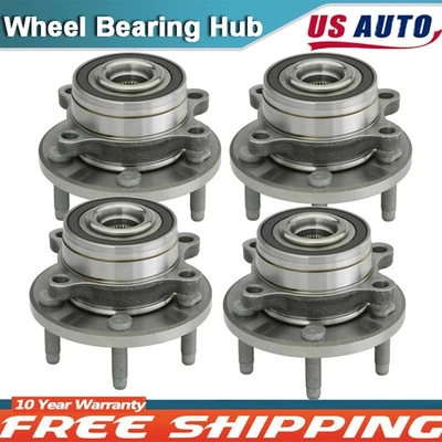 Conjunto de buje y cojinete de rueda delantera y trasera de 4 piezas para Ford Explorer 2011-2019 Foto 1 de 4