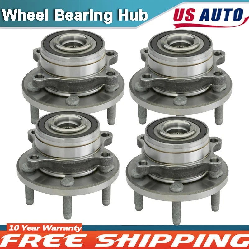 Cubo de roda dianteira e traseira 4 peças e conjunto de rolamento para 2011 - 2019 Ford Explorer - Imagem 1 de 4