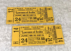 LAWRENCE OF ARABIA 2 UNUSED 1963 ORIGINAL CREST THEATER TICKETS Peter O