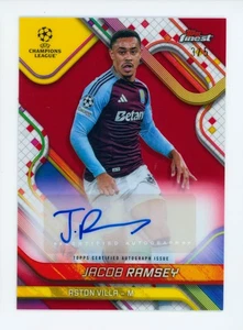 2024-25 Jacob Ramsey Topps Finest Red Aston Villa Autographed Soccer Card 3/5 - Picture 1 of 3