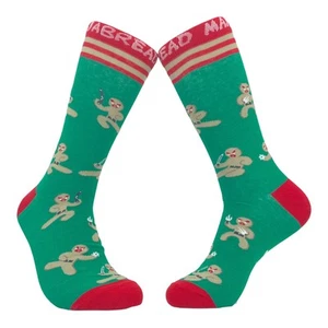 Youth Ninja Bread Man Socks Funny Gingerbread Christmas Ninja Novelty Footwear - Picture 1 of 9