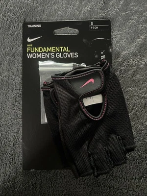 Nike Womens Fundamental Training Gloves Black/Pink Small New - Image 1 of 4