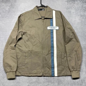 Lost Y2K Goodtime Jacket Mens L Brown Logo Cotton Pockets Full Zip Skateboard - Picture 1 of 9