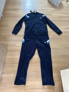 Adidas Track Suit Mens XL Pro Tennis Warm Up Jacket Pants Navy Blue Vintage - Picture 1 of 16
