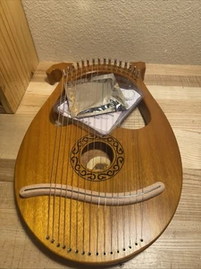 16 Strings Aklot Lyre Harp Mahogany Body With Tuning Key String Cartridge NEW - Picture 1 of 4
