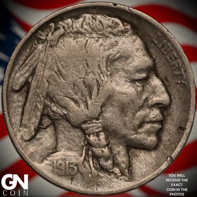 1913 P Tipo 1 Buffalo Nickel A1939 Foto 1 de 2
