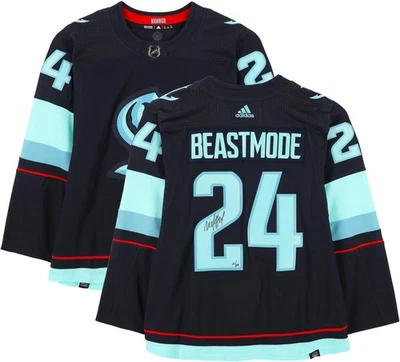 Marshawn Lynch Seattle Seahawks Signed Navy Beast Mode Kraken Jersey - LE 24 - Image 1 of 4